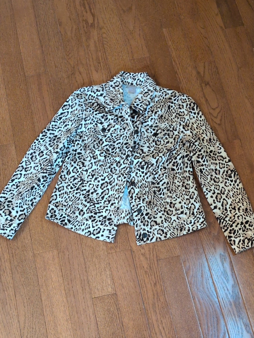 Chico's Cheetah Denim Jacket
